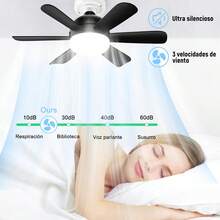 Luz de Ventilador de Techo, E27 Ventilador de Techo con 6 Palas, Control Remoto y 52 LEDS, 3 Velocidades Viento,3000-6500k Y 9 Niveles De Brillo, Ventiladors De Lampara Para Salón, Dormitorio, Estudio,36698213 - Multicolor - Ver 6