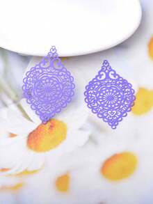 6pcs Filigree Jewelry Charms Brass Light Golden Oval Thin Pendant Connector Diy Jewelry Making Accessories - Filigree - View 8