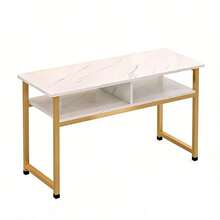 Mesa Para Manicurista Doble Con Estante 80x40x76 - Multicolor - Ver 3