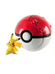 1Set/2PCS 1 Pokeball+1 Pokemon Model Toys,Pokemon Surprise Flipping Pet Ball,Fun Collectible Toy,Perfect For Birthday Gifts,Party Favors