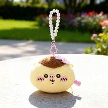 Miniso Ví đựng tiền xu bằng vải nhung mềm mại hiệu Kurimanju - Chất liệu nhung mềm mại, dây xích ngọc trai giả và trang trí hoa/Ví đựng tiền xu di động (1 chiếc) - màu nâu - Xem 3