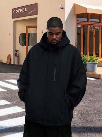 (Lanzamiento de principios de primavera/verano) Nueva chaqueta con capucha y cremallera casual y deportiva de moda para hombres, talla grande