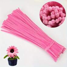 Bộ 50/250 que làm sạch cọ trang điểm, que làm sạch cọ màu hồng, 5 màu sắc, đồ dùng thủ công, bộ que mềm mại, thích hợp cho trang trí thủ công mỹ nghệ DIY. - Hồng - Xem 11