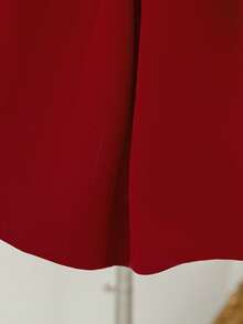 Ärmellose Mädchen Festkleid mit 3D Blumen Lagen und Volants, elegant für Geburtstagsfeiern, geeignet für Schultanz, Ausflüge, ohne Haarband - Bordeaux - Übersicht 11