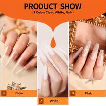 10件套亚克力美甲套装 - 透明/白色/粉色亚克力粉和液体套装，包含亚克力美甲刷，持久耐用，专业DIY亚克力美甲，新手友好型亚克力美甲套装 - 白色 - 查看 8