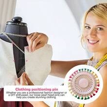 Alfileres de Coser Largos, Alfileres de Coser con Cabezas de Colores Alfileres Rectos Coloridos Alfileres de Costura de Cabeza Plana Alfileres de Tela Decorativos con Cabezas de Colores, - Corazón - Ver 2