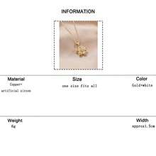 1入組銅製及立體切割氧化鋯石梅花轉動造型女式時尚項鍊