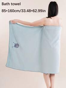 Bộ 3 khăn tắm/1 khăn hình vỏ sò, khăn tắm dày dặn thêu họa tiết lông san hô, khăn tắm/khăn trải giường mềm mại, thấm hút tốt, thích hợp cho phòng tắm, khách sạn, phòng tập thể dục, du lịch, quà tặng, salon, thể thao, ngoài trời, bãi biển, trường học, chuẩn bị năm học mới, phụ kiện du lịch, đồ dùng thiết yếu gia đình, khăn tắm, chăm sóc da. - Màu xanh nhạt - Xem 10