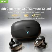 Acer OHR206 Open-Back Clip-On Bluetooth Headphones: Quick Bluetooth Pairing For Instant Use; Lightweight Design For Easy Portability; Comfortable For Extended Wear; Suitable For Various Scenarios Including Sports, Commuting, And Daily Use; Compatible With Multiple Phone Brands; White. - White - View 2