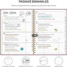 Planificador de Calendario para 2026 - Agenda De Planificacin De 12 Meses Con Encuadernacin En Espiral Planificador Diario 2026 - Para El Trabajo Acadmico Estudiantes Profesores Familia Hogar Col - Púrpura - Ver 7