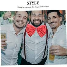 BRIGHTFUFU Pajarita De Lentejuelas Corbata De Lazo Pre - atado Para Nias Pajarita De Vacaciones Pajarita De Corbata De Lazo De La Vendimia Pajarita Brillante Arco Cosplay Polister Rojo - Rojo - Ver 3