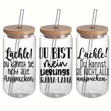 4张德国羊驼主题UV转印贴纸 - 适用于DIY工艺品、马克杯、笔记本电脑和水瓶，自粘塑料贴纸，DIY马克杯装饰，笔记本电脑贴纸，节日装饰，喜庆设计，高品质印刷，耐用贴纸