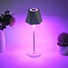 Đèn bàn LED hiện đại 1 chiếc với pin sạc 1800mAh, 16 chế độ ánh sáng RGB, điều chỉnh độ sáng cảm ứng và đế chắc chắn - Thích hợp cho phòng ngủ, quán bar, quán cà phê, ánh sáng trắng ấm có thể điều chỉnh, đèn quầy bar | Đèn bàn hiện đại | Đèn có thể điều chỉnh độ sáng - Nhiều màu - Xem 9
