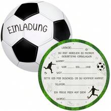12 Pack Football Soccer Shaped Fill-In Invitations Cards, Funny Birthday Sports Party Shower Football Party Invites For Football Lover-It's Game Time - Black - View 8