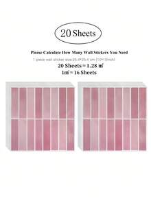 1/10/20 Piezas Azulejos de pared autoadhesivos de color dopamina - Azulejos de salpicadero brillantes para cocina y baño, fácil DIY, pegatinas de azulejos de pared autoadhesivas y removibles, adecuadas para salpicadero de cocina y baño de vacaciones - Multicolor - Ver 17