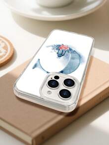 Lujo Ligero Estilo y BellezaLámpara floral Funda de Teléfono Transparente con Compatibilidad de Carga Inalámbrica Magnética Compatible con 17 17PROMAX 17PRO 16PROMAX 16PRO y Todos los Modelos Impresc - transparente - Ver 5