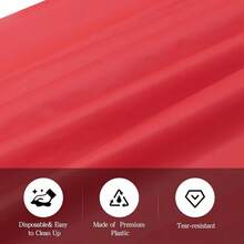 Red 6 Pack Plastic Table Cloth 54\ X 108\, Disposable Tablecloths Rectangle Table Cover, Plastic Tablecloths For Parties,Rectangle,Red - 紅色 - 查看 5
