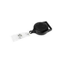 Pinza retrctil para porta credencial, Clip de carrete para de nombre de identificacin para enfermera - Clip de placa de identificacin porttil para mochila, bolso, llavero, bolsillo, material escola - Negro - Ver 5