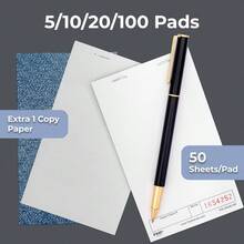 FMP Brands Paquete de 5 libretas de cheques para invitados, bloc de notas para camarero para camarera, bloc de notas tipo rascadura para mesero camarera, almohadillas de pedidos para camareros - Blanco Numerado (paquete de 5) - Ver 3