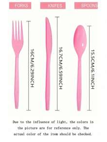 10/30pcs Pink Tableware Set, Suitable For Festival Parties, Mother's Day, Weddings, Birthdays And Gatherings - Fashionable Cake Knives, Forks And Spoons - Suitable For Formal Events And Dining - Multicolor - View 10