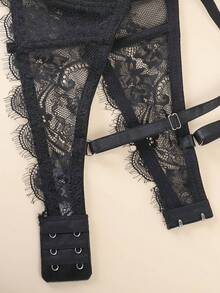 2 pièces Soutien-gorge sans armatures sans rembourrage à fleurs en dentelle mode femme - Multicolore - Voir 5