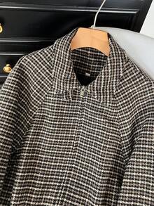 GMFP 女士休闲优雅时尚宽松纯色人字纹飞行员夹克，适合新年/情人节穿着