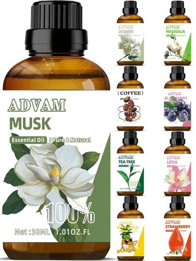 1 sticlă/2 sticle de uleiuri esențiale de parfum, potrivite pentru difuzor de arome, umidificator, difuzor auto, parfum de casă, reumplere de uleiuri esențiale pentru fabricarea lumânărilor în toamnă/iarna - mentă proaspătă, iasomie, mosc, magnolie, grapefruit, lotus, tămâie, afine, ylang ylang, arbore de ceai, măr, pepene verde, ananas, cafea, căpșuni, eucalipt, lămâie. Uleiuri esențiale pure de Crăciun - perfecte pentru difuzor de arome, umidificator, lumânări DIY și fabricare de săpun.