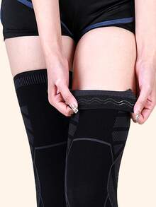 1 pieza Manga de pierna deportiva transpirable, manga de compresión de pierna completa tejida, adecuada para hombres y mujeres, correr, baloncesto, ciclismo, fútbol - Multicolor - Ver 6