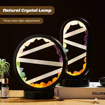 1 st naturlig grov stenselenit nattlampa USB helande kristall sängkant dimningsläge idealisk present till sovrum nattlampa juldekoration thanksgiving