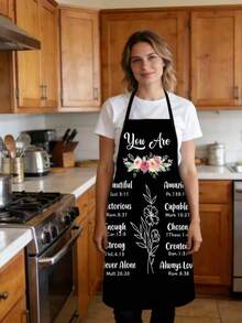 1pc Christian Blessing Gift, Inspirational Apron, Cooking Apron, Christmas Gift, Positive Quotes, Suitable For Various Occasions, Great Gift - Multicolor - View 6