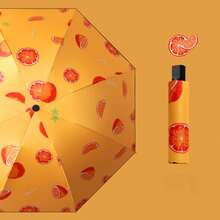 1pc Fruit Pattern Printed Foldable Umbrella With UV Protection, Lightweight For Commuting And Outdoor Use In Rain Or Shine,Spring Summer Picks,Brides Maid Gifts,Room,Bedroom Deccor,Bedroom Deccor,Beach,Travel,For Men,For Women,Vacation - Multicolor - View 7
