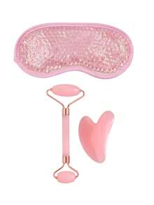 3/4/10件套面部美容护理及按摩工具组合套装 - 面部按摩刮痧板、滚轮、冰敷模具、眼部冷热敷面膜、洁面刷、海绵、发带、腕带、洗漱包、化妆包 - 送给学生、妈妈、姐妹的绝佳礼物 - 彩色 - 查看 11