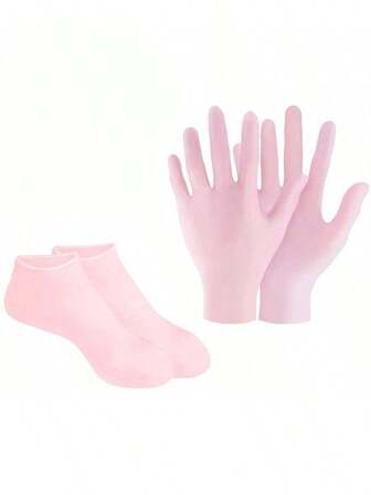 1 par de guantes hidratantes, adecuados para piel seca y agrietada, suavizantes y exfoliantes, herramienta de cuidado de pies y manos, material de silicona suave, reparación de la piel, reutilizables, adecuados para el cuidado de las manos, beige/rosa, cuidado de las manos, regalo, herramienta de cuidado, guantes de silicona suave, guantes hidratantes de spa de gel, guantes con loción de aloe vera, reparación de piel seca, talla única, opción ideal de hidratación para el hogar, guantes hidratantes, regalo para mamá, regalo del Día de la Madre, accesorio de viaje