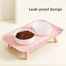 新款猫狗两用陶瓷碗，颈部保护型双碗设计，犬猫通用食碗 - 多色 - 查看 7