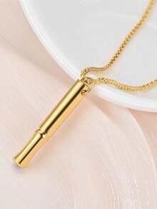 1 Stainless Steel Meditation Breathing Necklace - Men's Stress Relief Mindfulness Jewelry, Soothing And Calming Gift, Durable Focus-Enhancing Accessory, Streamlined Chain Design, Polished Surface, Suitable For Smoking Cessation, Sleep Aid, Deep Breathing - Multicolor - View 4