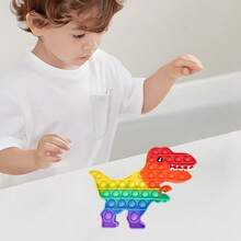 彩虹恐龙泡泡膜减压玩具、烦躁玩具、成人和儿童时尚泡泡流行玩具、圣诞节、万圣节派对游戏装饰礼物、放松玩具、适合儿童和成人的有趣推拉时尚游戏 - 彩色 - 查看 8
