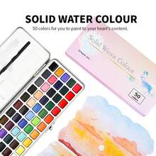 一套50色固体水彩颜料套装，带铁盒，艺术家专业绘画套装，颜料丰富，适合家庭工作室，创意礼品，艺术水彩套装 - 套裝 - 查看 11