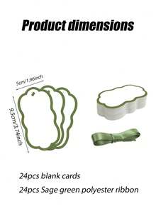 12/24/48张空白姓名卡，9.5*5厘米桌卡套装，独特设计，配同色缎带，是婚礼、派对、活动的理想姓名标签和席位卡。 - 彩色 - 查看 10