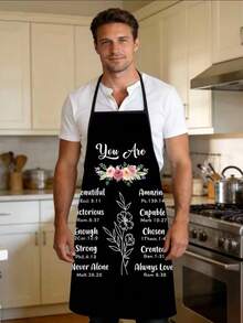 1pc Christian Blessing Gift, Inspirational Apron, Cooking Apron, Christmas Gift, Positive Quotes, Suitable For Various Occasions, Great Gift - Multicolor - View 5