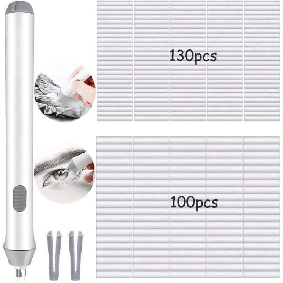 Borrador eléctrico, Borrador a pilas Borrador automático portátil con 230 piezas de recambio para dibujar Arquitectura Artes y Oficios (Blanco),36695943 - Multicolor - Ver 1