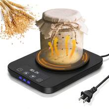 Sourdough Starter Warmer - Adjustable Sourdough Warming Mat With 12H Timer & Auto Shutoff, Sourdough Starter, Sourdough Bread Baking Supplies (No Glassless Jar) - Black - View 2