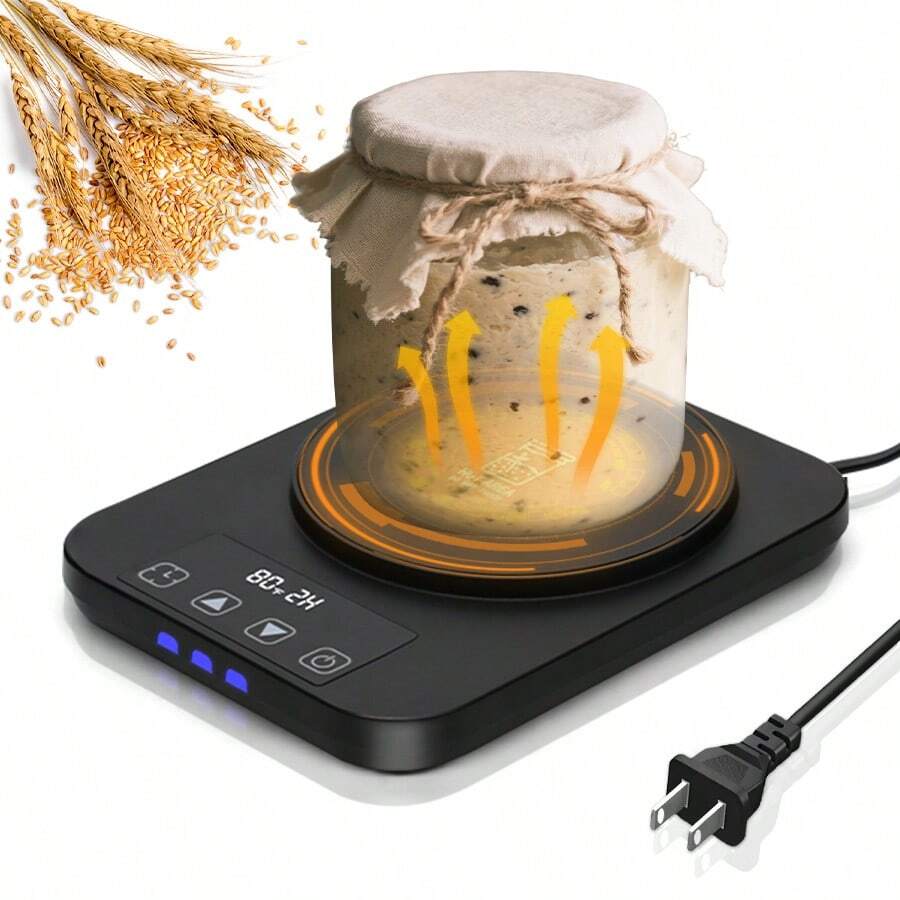 Sourdough Starter Warmer - Adjustable Sourdough Warming Mat With 12H Timer & Auto Shutoff, Sourdough Starter, Sourdough Bread Baking Supplies (No Glassless Jar)