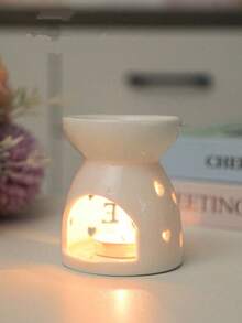 Ceramic Tea Candle Holder, Hollow Incense Burner, Essential Oil Diffuser, Wax Melter, Aroma Diffuser, Multi-Functional Tea Candle Holder, Creative Home Decor Craft, Home Decor, Warm Birthday/Valentine's Day Gift - Multicolor - View 3
