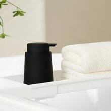 1 pieza Dispensador de jabón de plástico mate de 11 onzas - Estilo minimalista moderno, adecuado para encimeras de baño y cocina - Beis - Ver 9