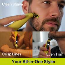 Beard & Body Trimmer For Men, LED Light, USB-C Fast Charging Electric Shaver With 3 Precision Guide Combs 1/3/5mm And Travel Bag IPX6 Washable Wet & Dry Body Groomer, Compatible With QP Series - Multicolor - View 4