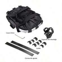 Canastilla para Mascotas en Bicicleta Porta Perros y Gatos Plegable con Liberación Rápida Bolsa Impermeable para Manubrio Antivibraciones - AzulNegro - Ver 3