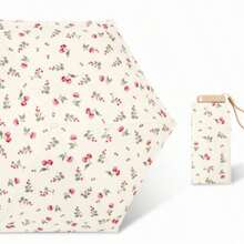 1pc UPF50+ Portable Travel Umbrella, Lightweight & Compact, Windproof & Waterproof, Foldable, Fashionable Floral Design, Suitable For Women - Multicolor - View 16