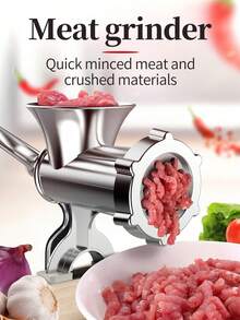 1pc Manual Meat Grinder. Meat Mincer. Can Mince Various Meats And Spices. Manual Meat Grinder/Sausage Maker, Tabletop Pork Meat Grinder, Sausage Stuffer Funnel, Homemade Burger Patty Maker, Manual Kitchen Tool - Multicolor - View 2