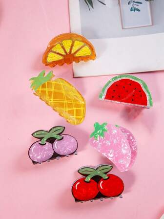 1 pieza Nuevo Clip de Cabello Serie Fruta, Clip de Cabello Color Caramelo, Accesorio de Cabello