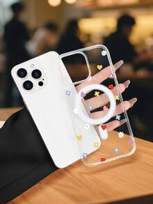 Lujo Ligero Estilo y BellezaCáscara floral Funda de Teléfono Transparente con Compatibilidad de Carga Inalámbrica Magnética Compatible con 17 17PROMAX 17PRO 16PROMAX 16PRO y Todos los Modelos Impresc - transparente - Ver 4